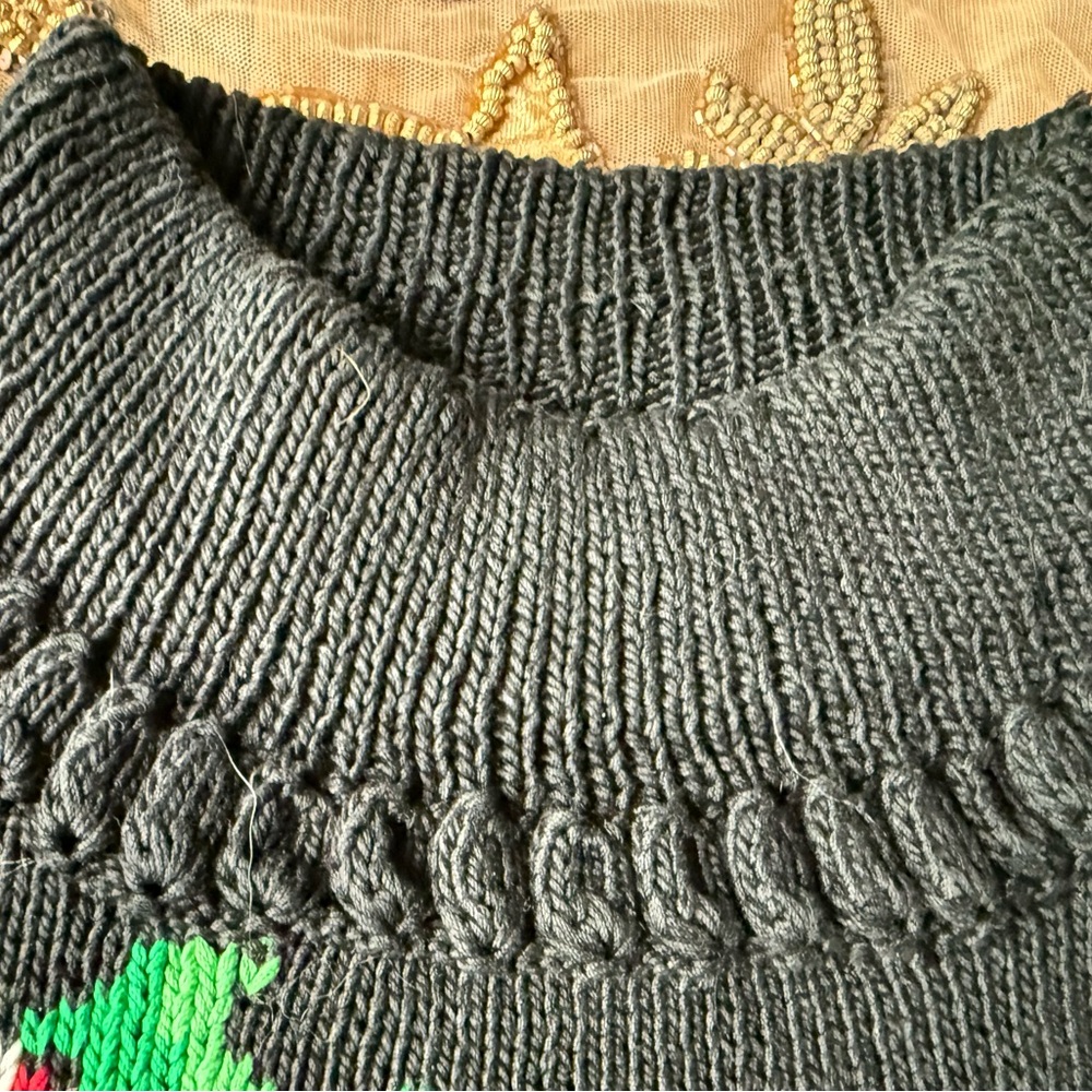 Berek vintage Festive Black Christmas Sweater with Santa Design - Picture 7 of 16